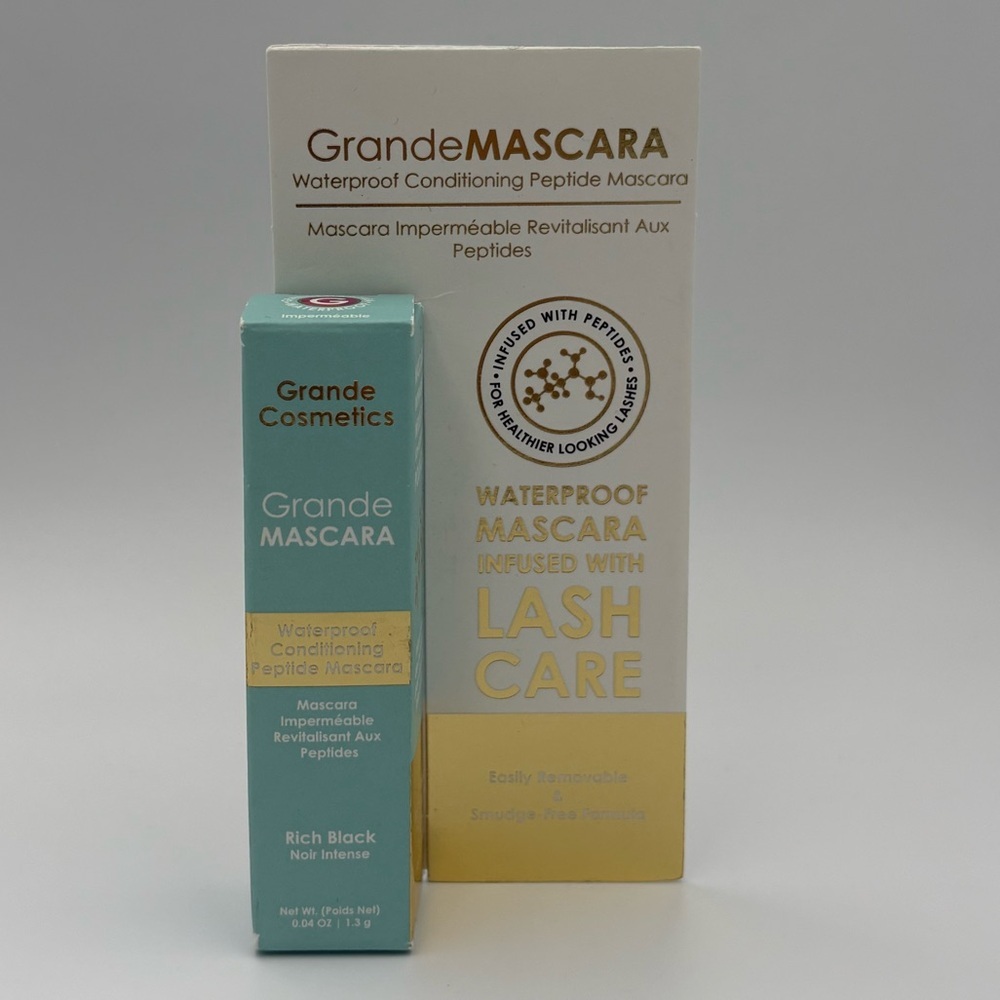 Grande Cosmetics waterproof peptide mascara Rich black